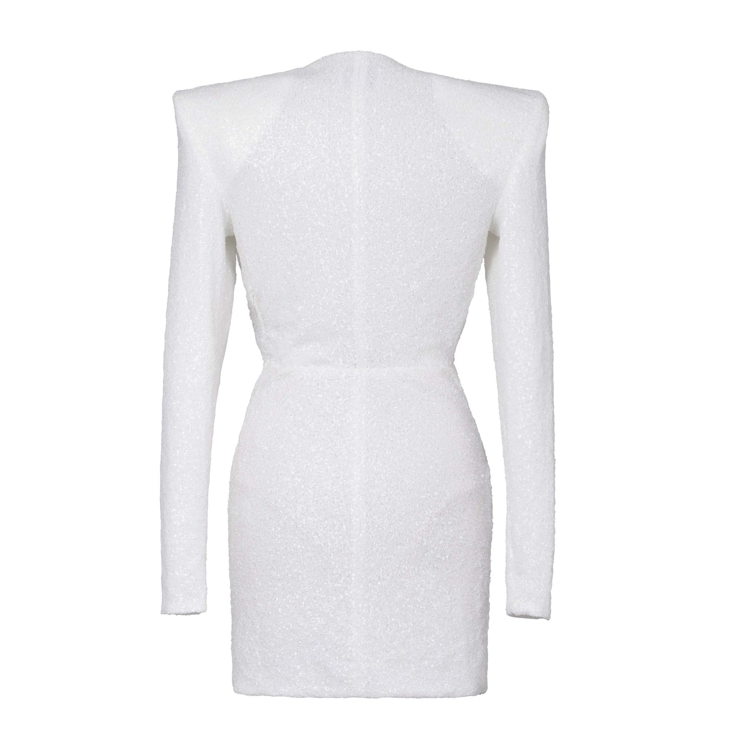 WHITE SEQUIN MINI DRESS
