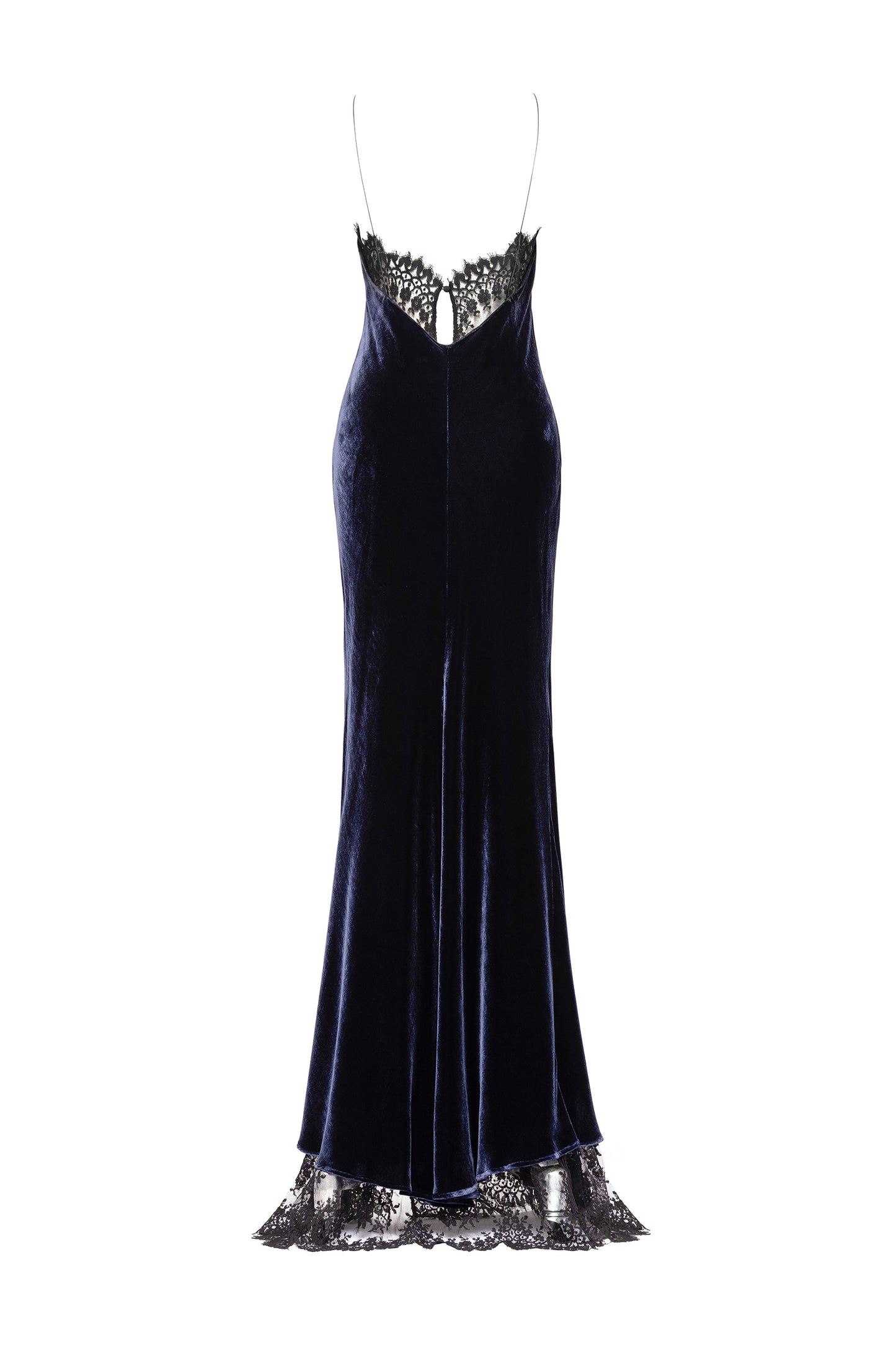 LONG SLIP DRESS WITH LACE