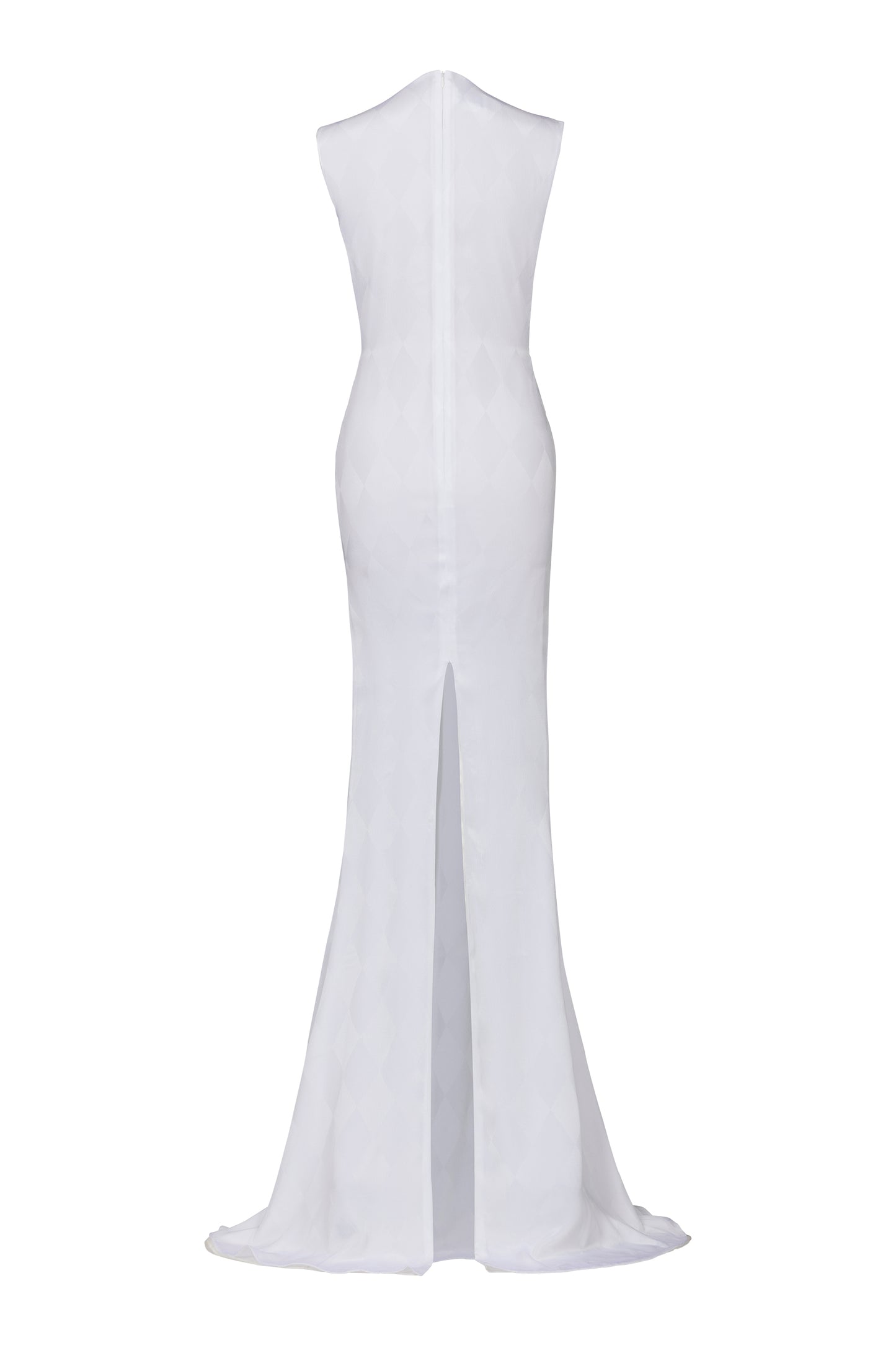 LONG WHITE DAMIER DRESS
