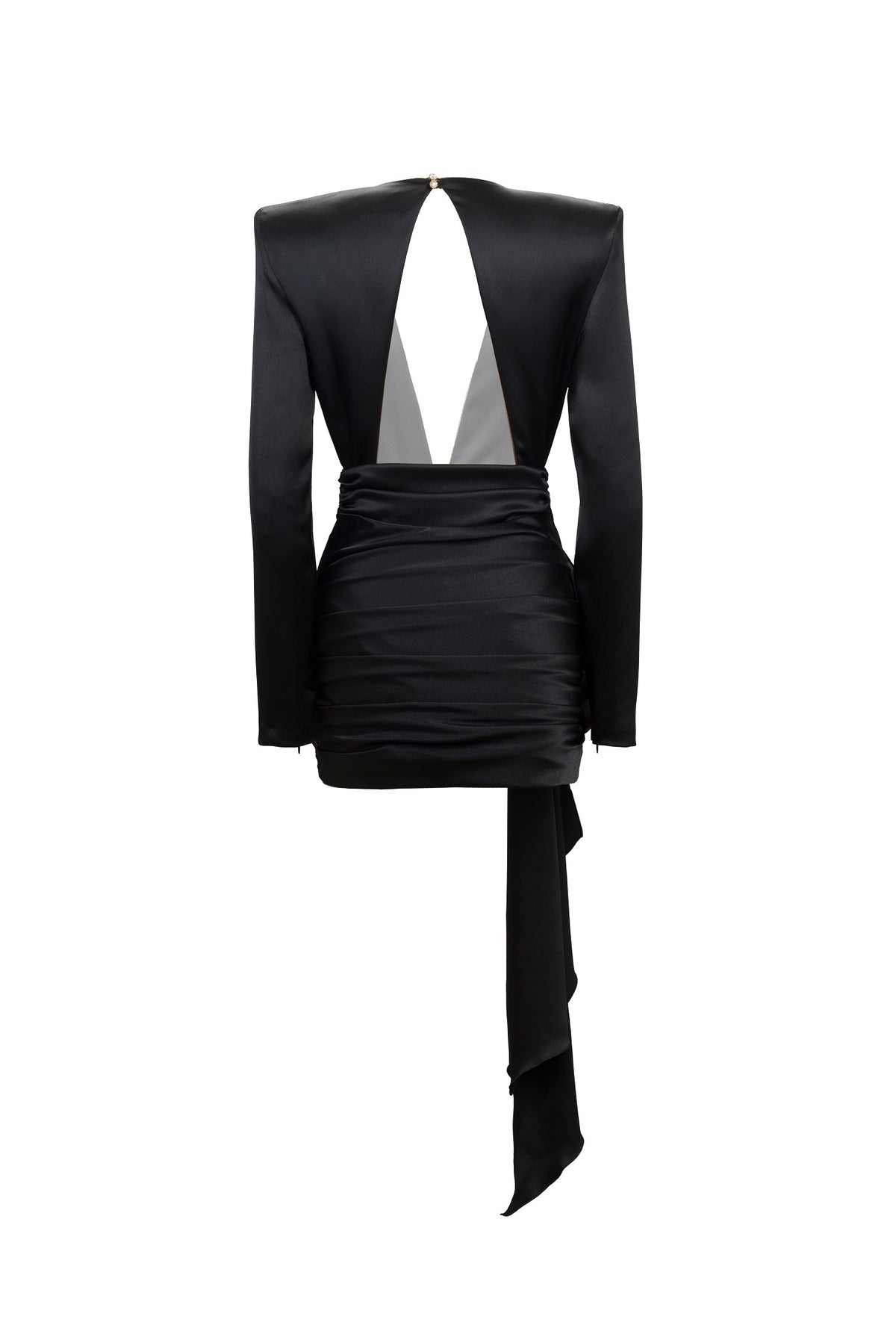 BLACK SATIN MINI DRESS