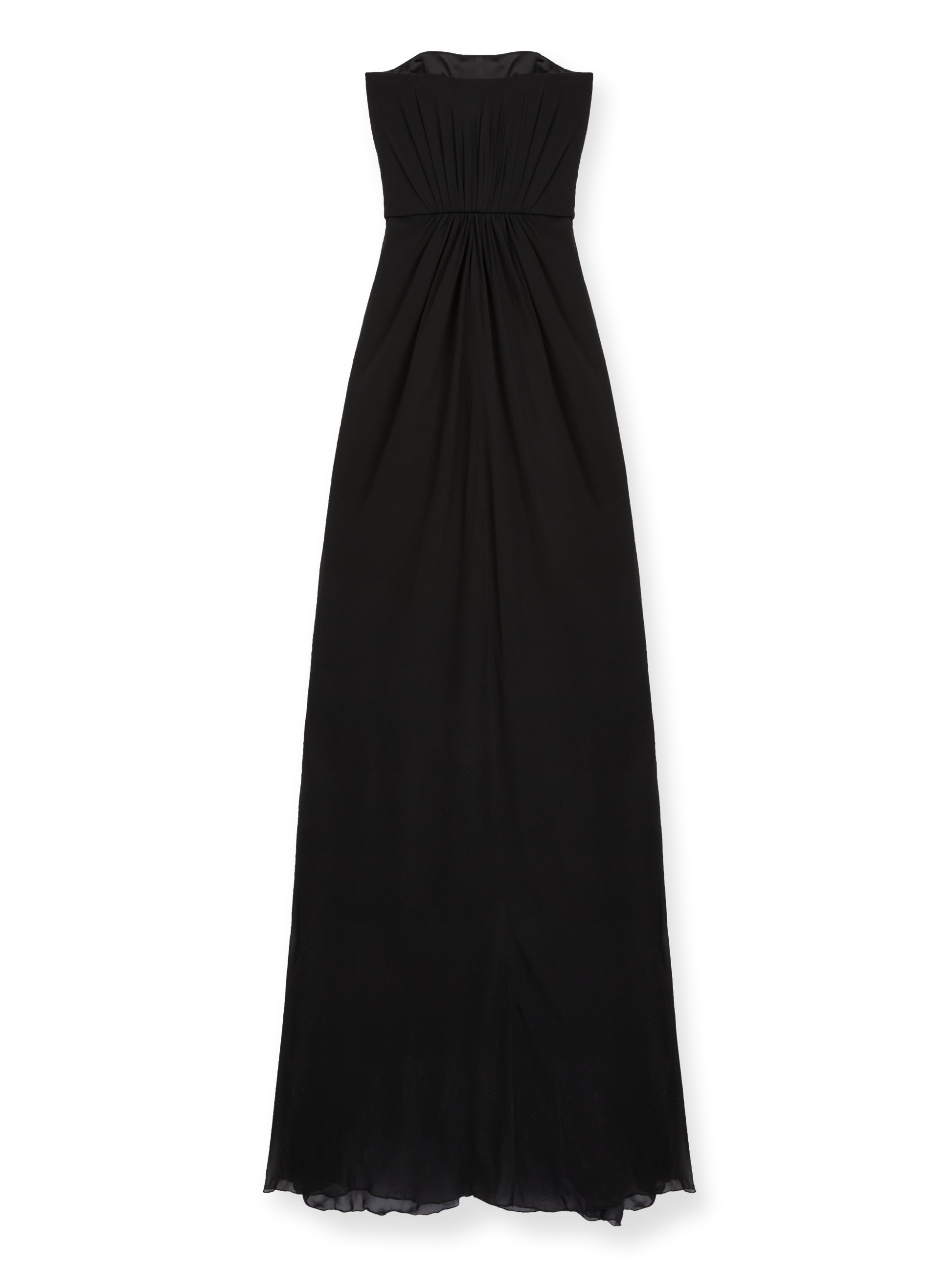 Redemption Long Strapless Bustier Dress in Silk Georgette, Size: 38 Redemption Long Strapless Bustier Dress in Silk Georgette, Size: 38
