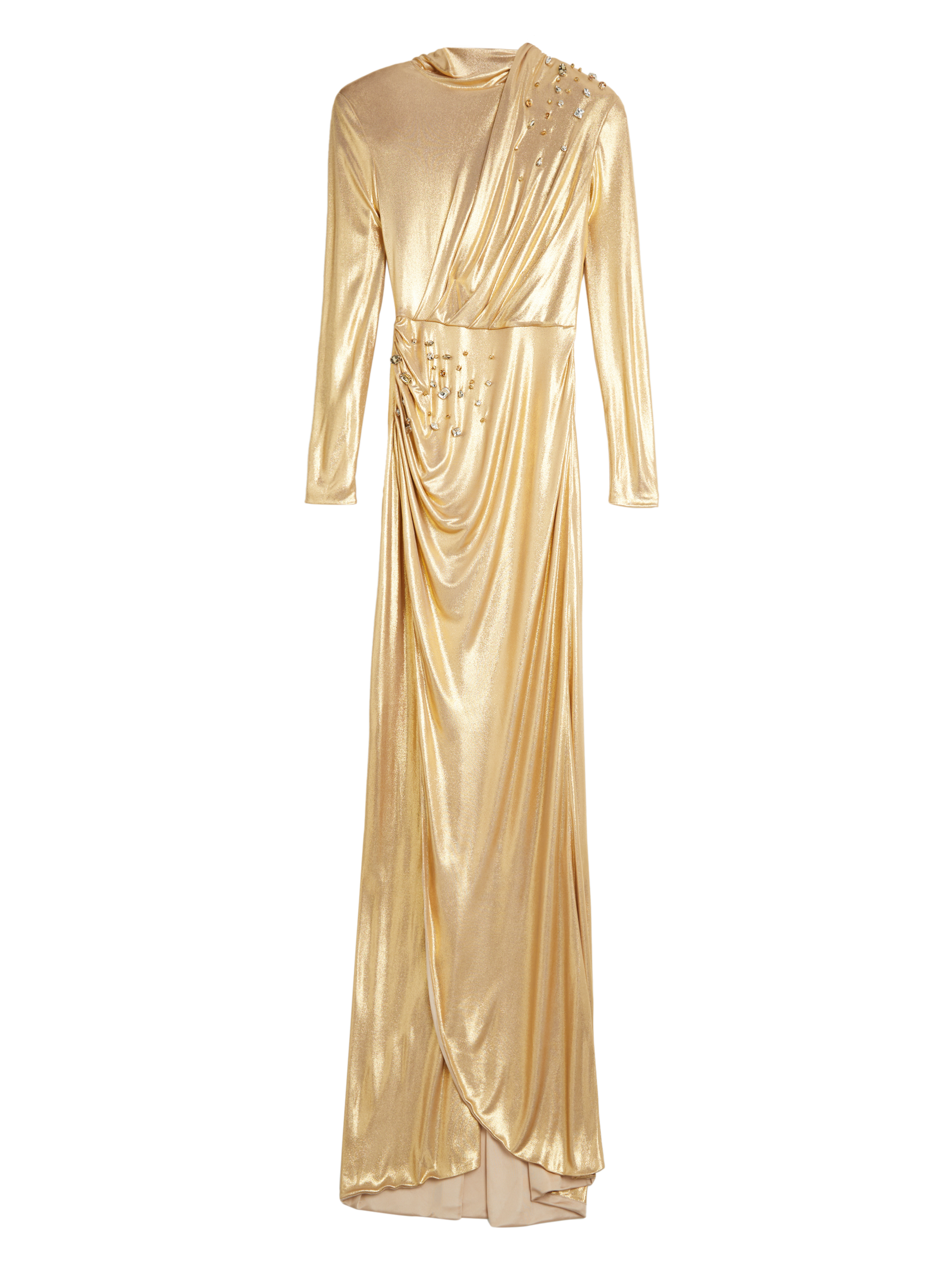 Gold turtle neck draped long dress Redemption Gold turtle neck draped long dress Redemption