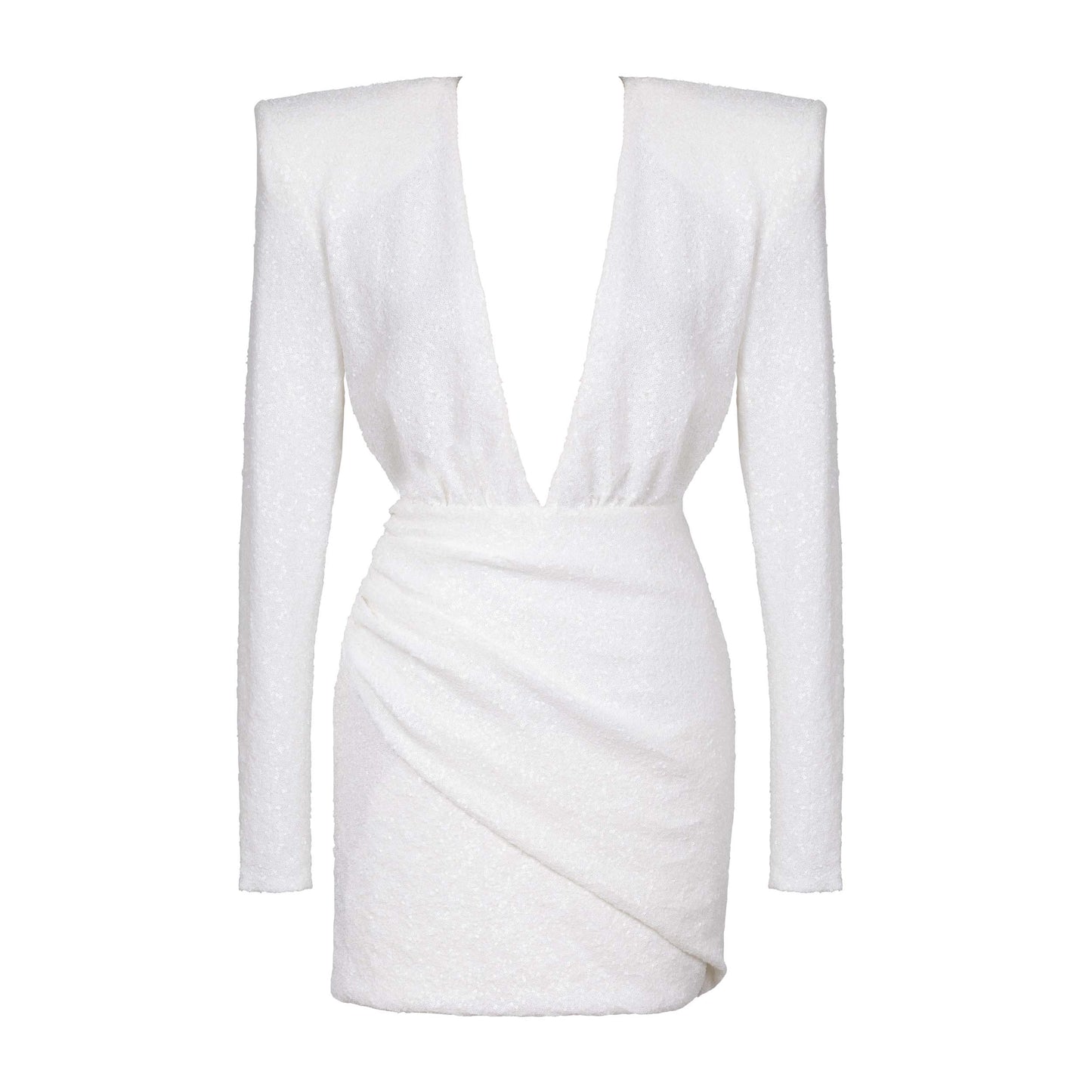 WHITE SEQUIN MINI DRESS