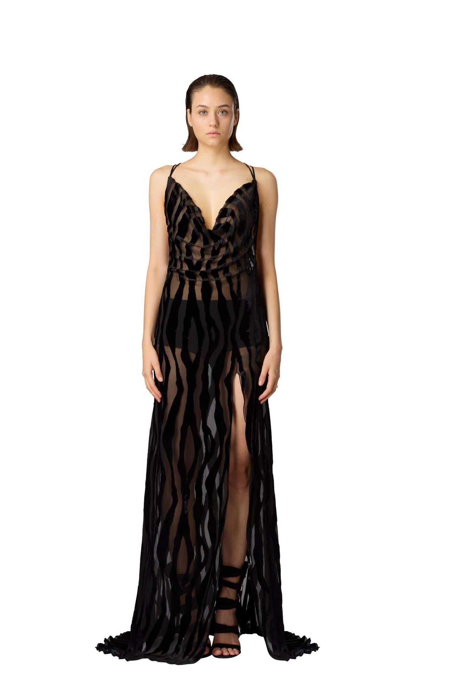 MAXI DRESS IN DEVORE' VELVET