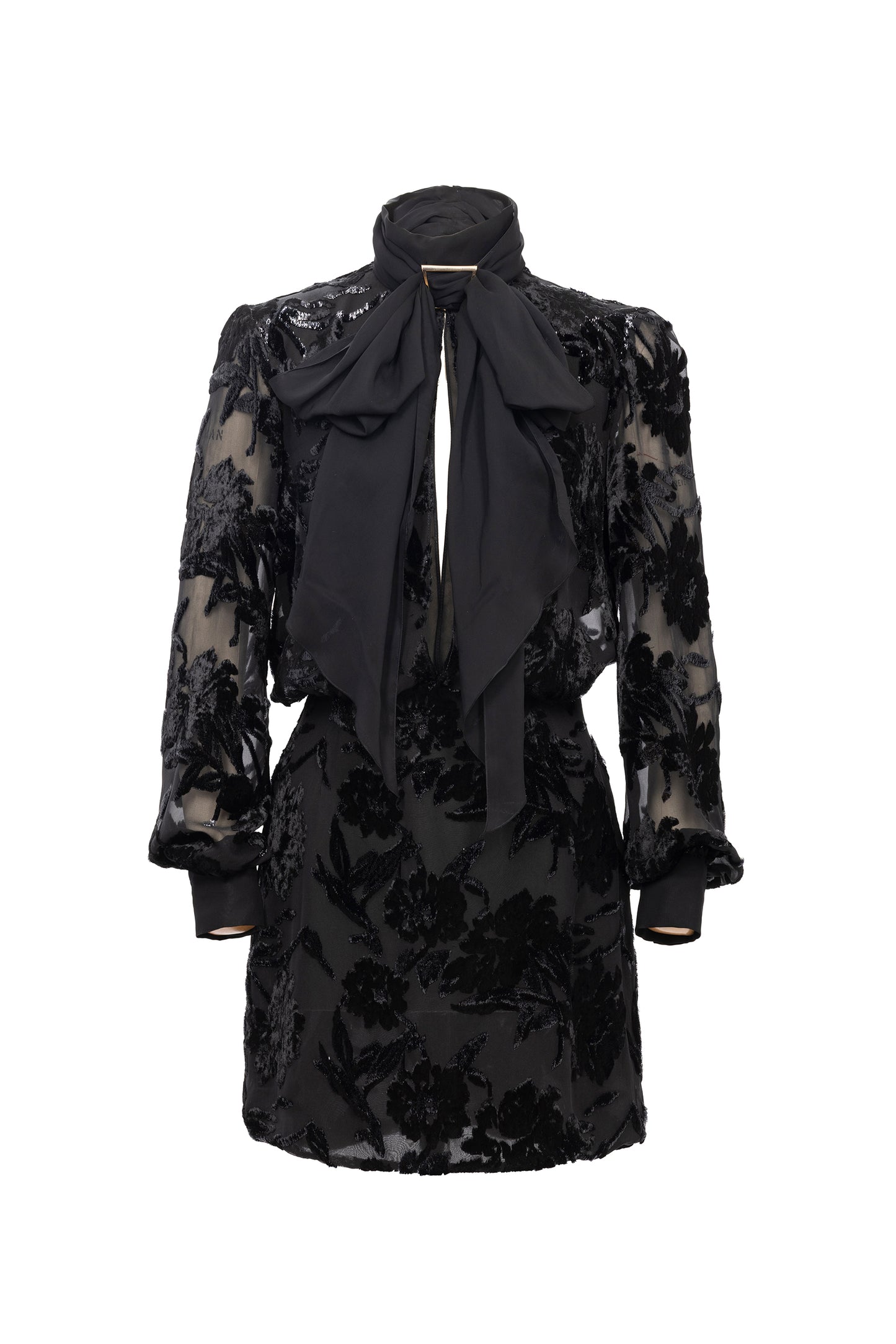 BLACK DEVORE' MINI DRESS