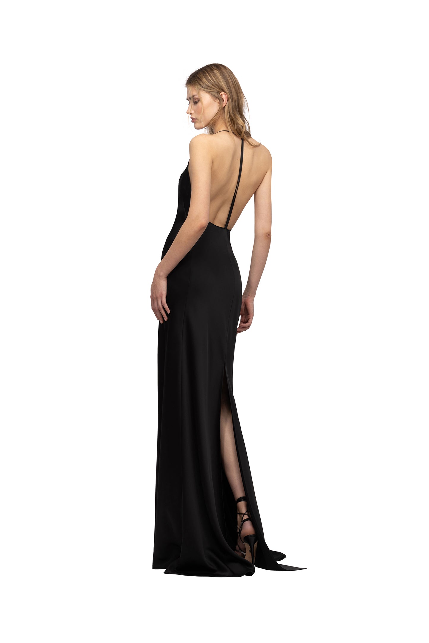 LONG SLIP DRESS WITH LACE