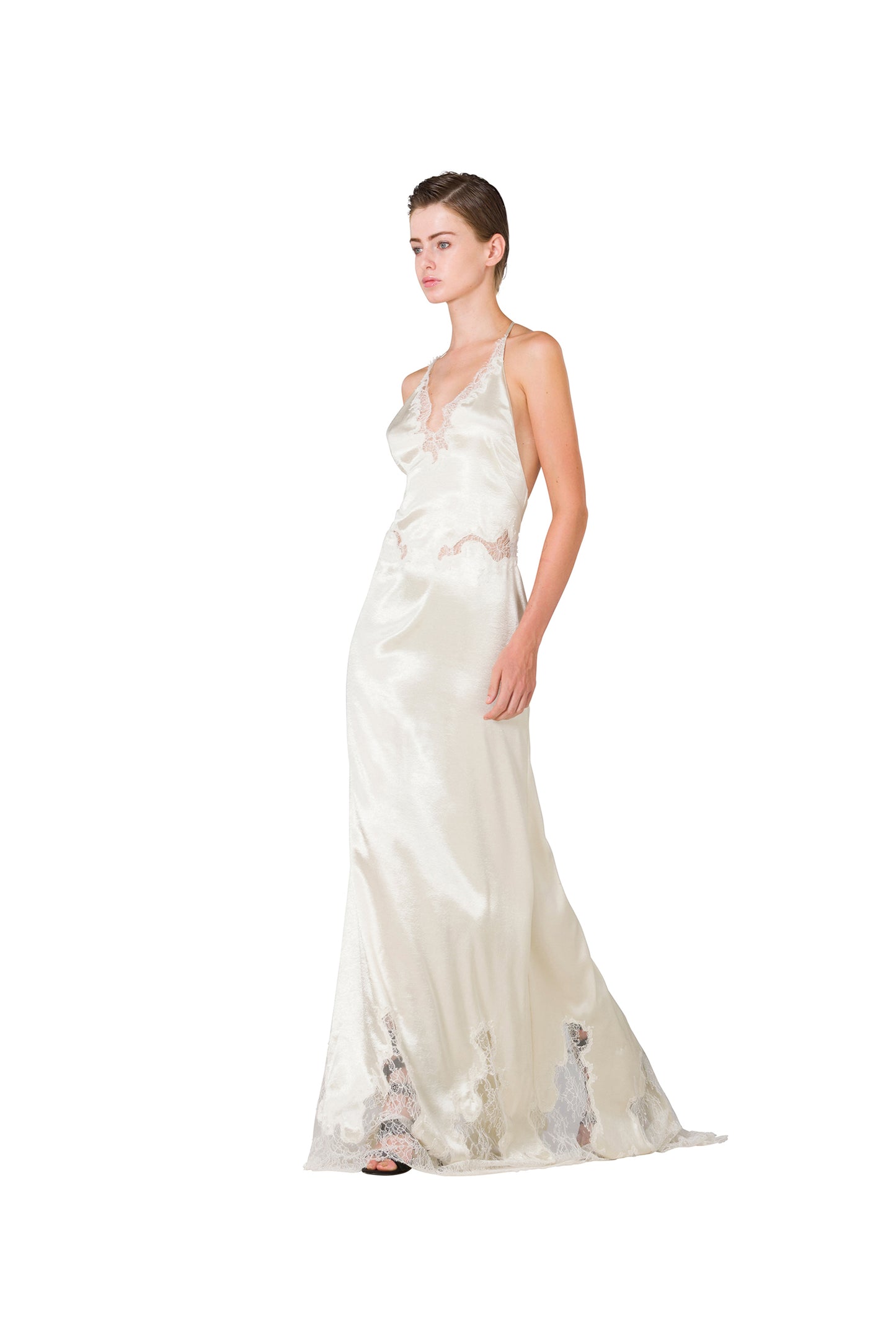 IVORY SATIN SLIP DRESS
