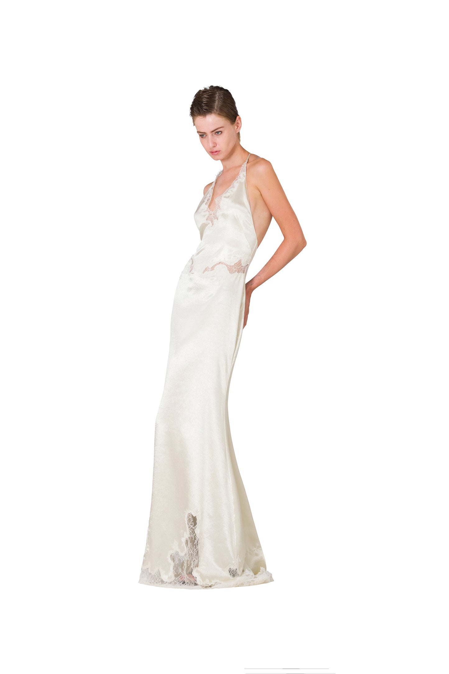 IVORY SATIN SLIP DRESS