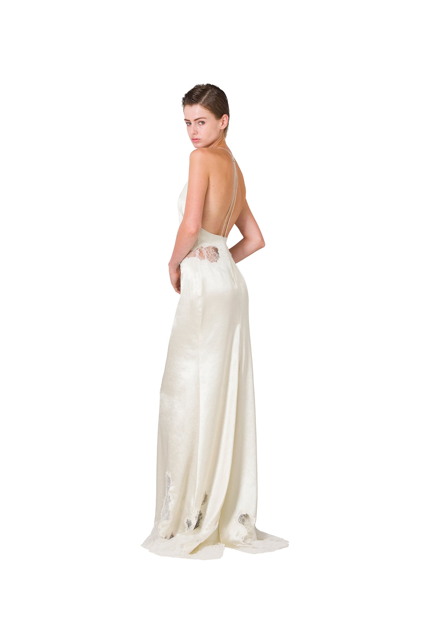 IVORY SATIN SLIP DRESS