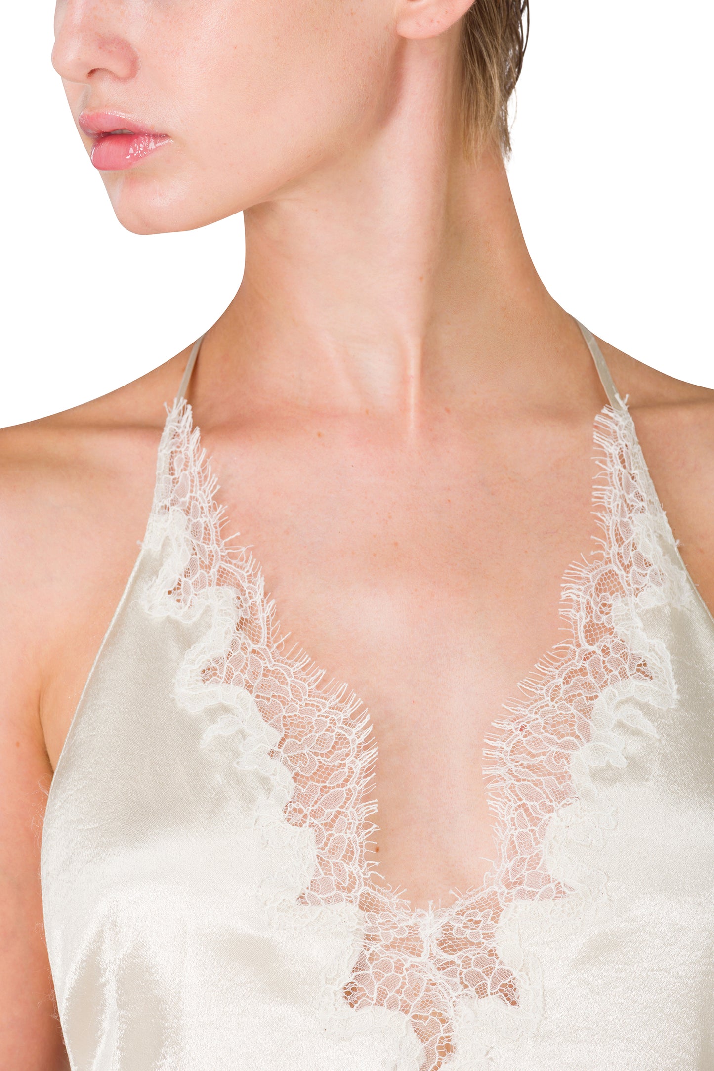 IVORY SATIN SLIP DRESS