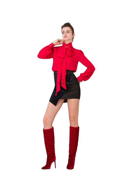 RED GEORGETTE SHIRT