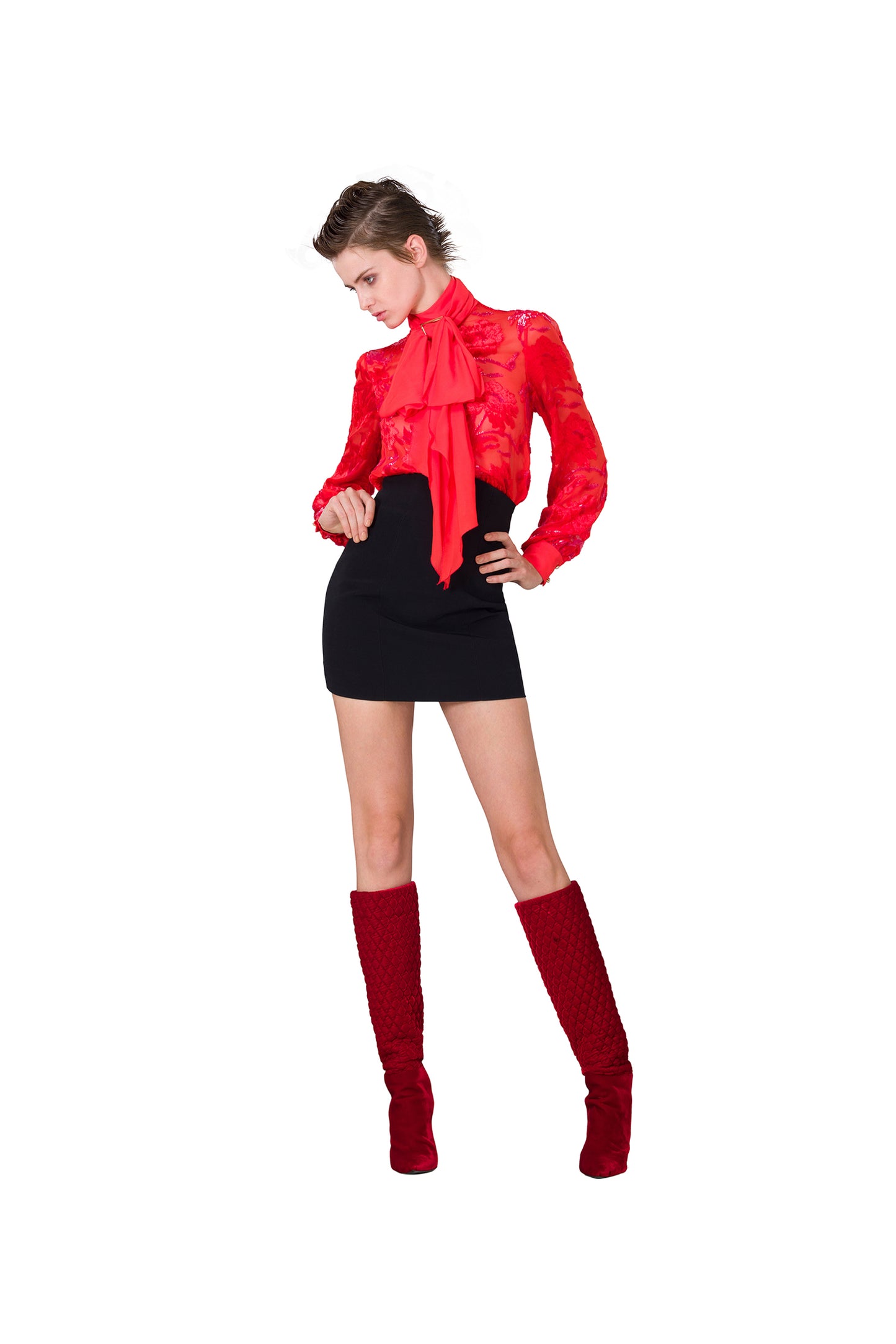 Red devoré shirt