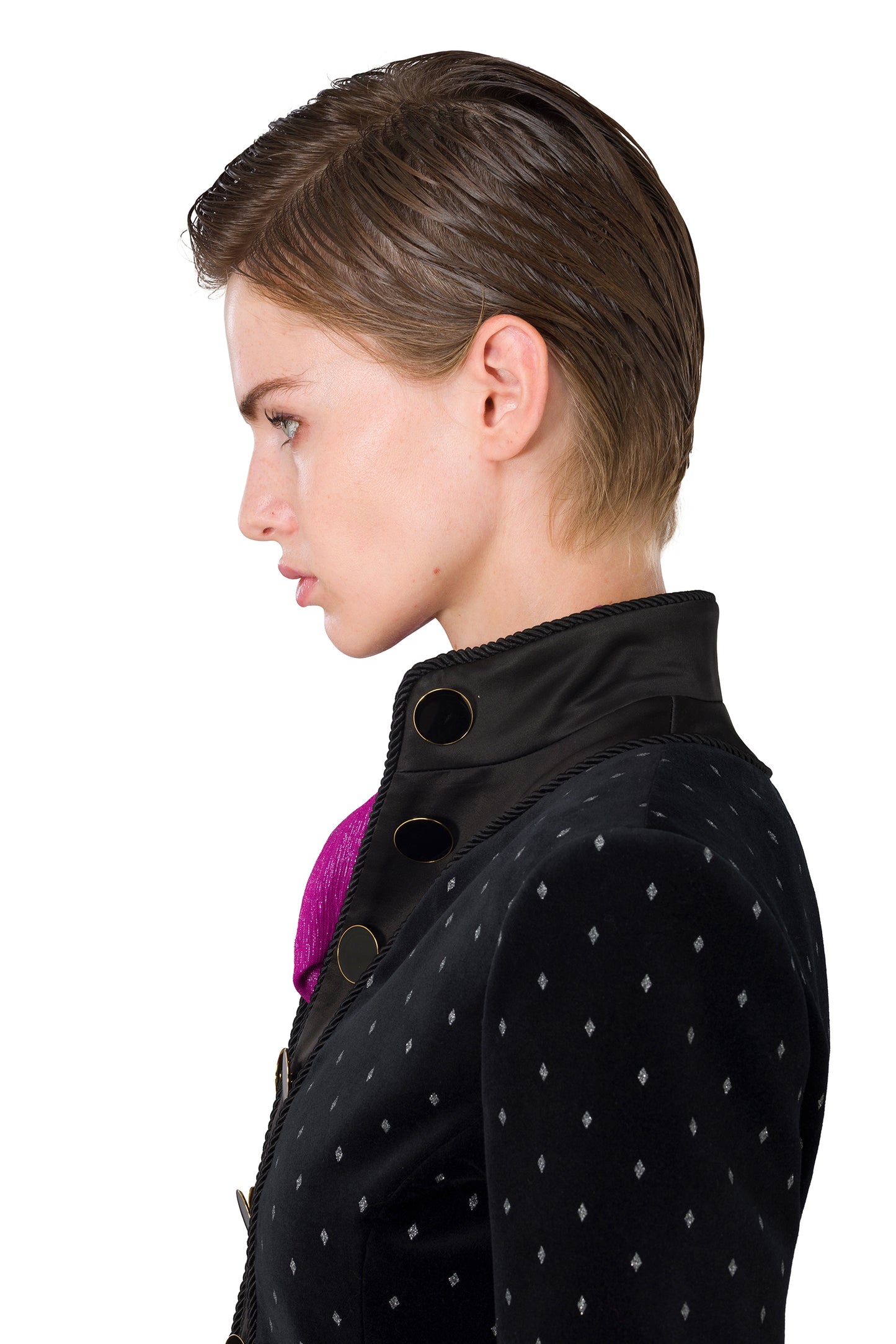 Black glitter velvet jacket