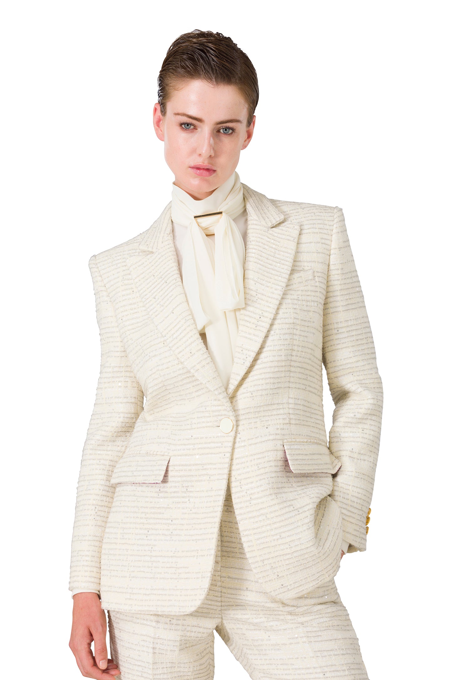 IVORY TWEED BLAZER