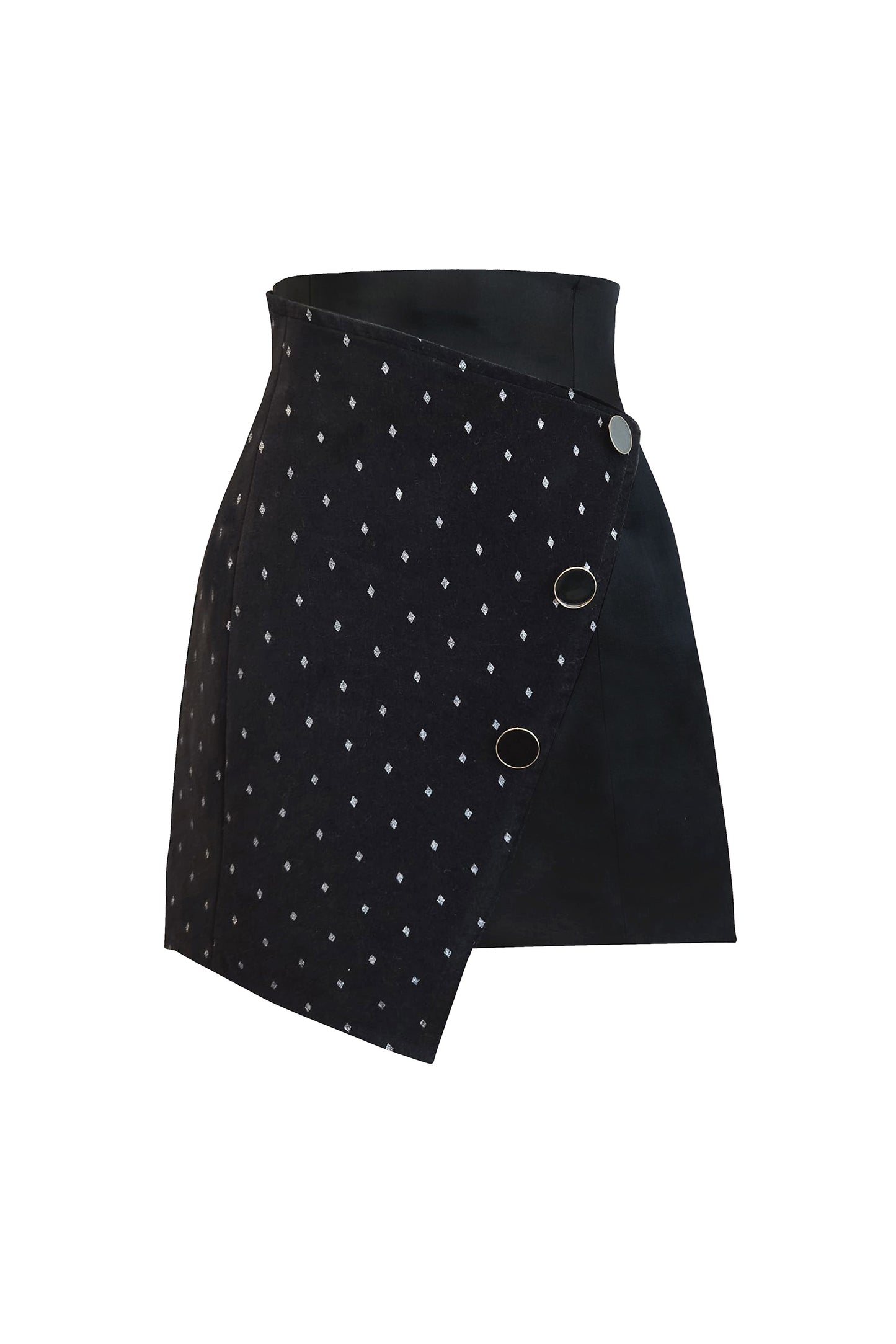 BLACK GLITTER VELVET SKIRT