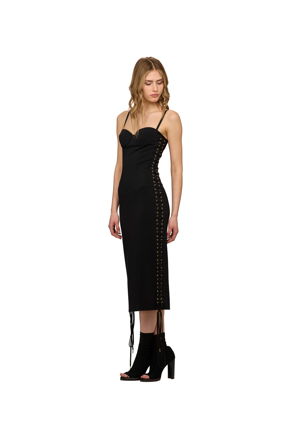 BLACK LACE UP CORSET DRESS – Redemption