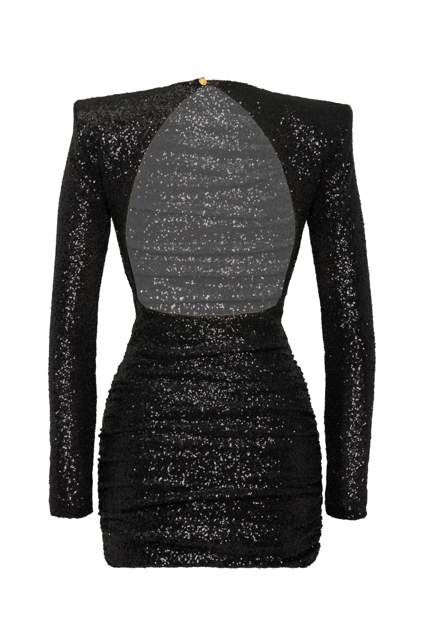 SEQUINED BLACK MINI DRESS