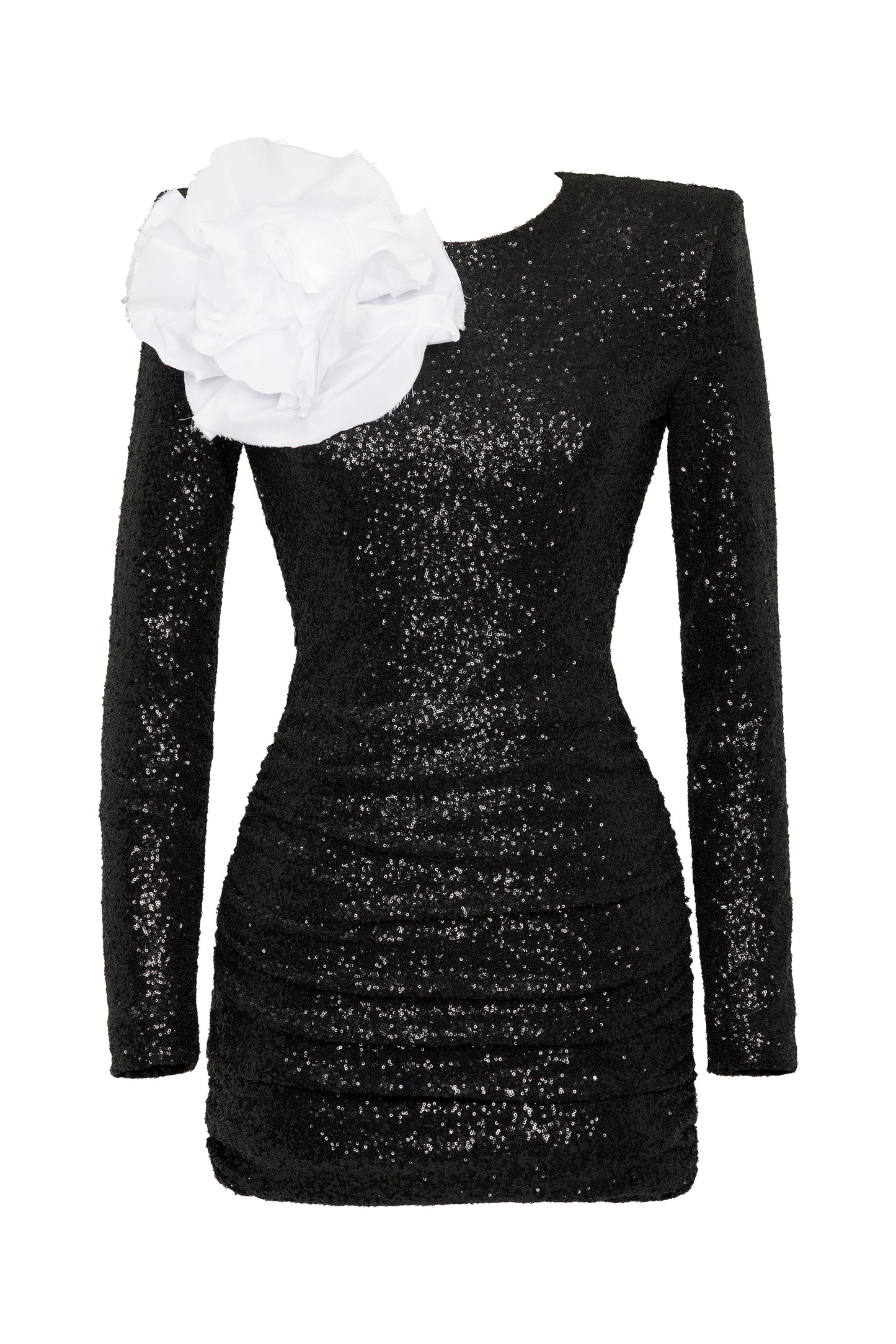 SEQUINED BLACK MINI DRESS