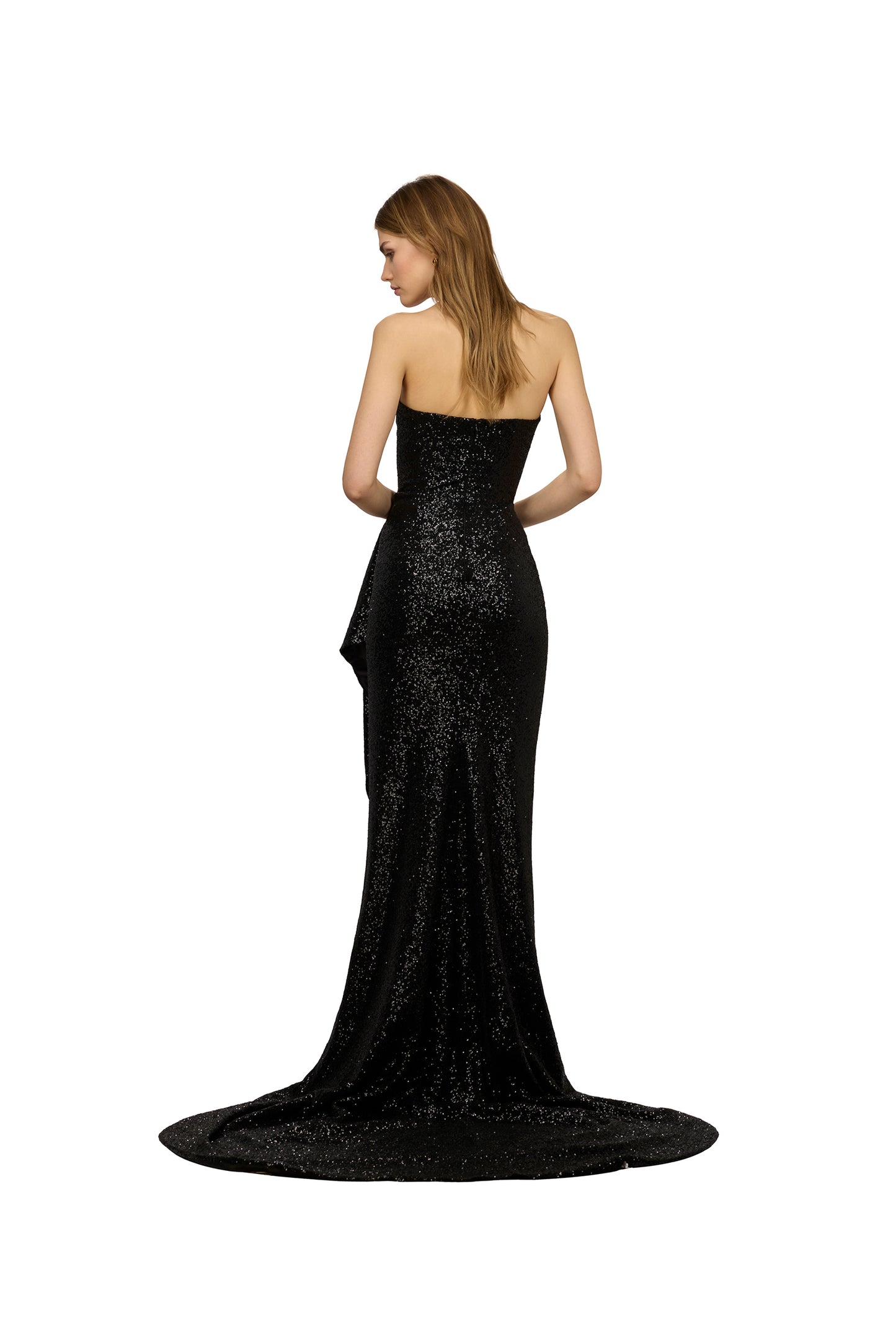 LONG BLACK SEQUIN DRESS