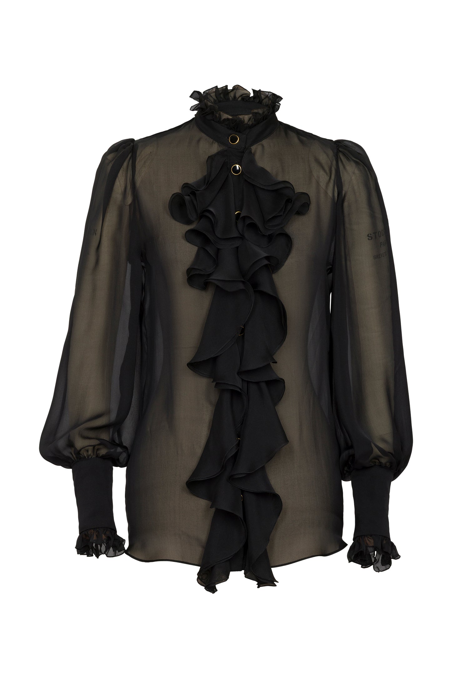 BLACK CHIFFON SHIRT