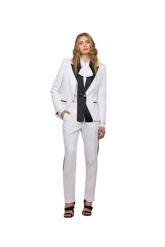 WHITE SLIM TROUSER