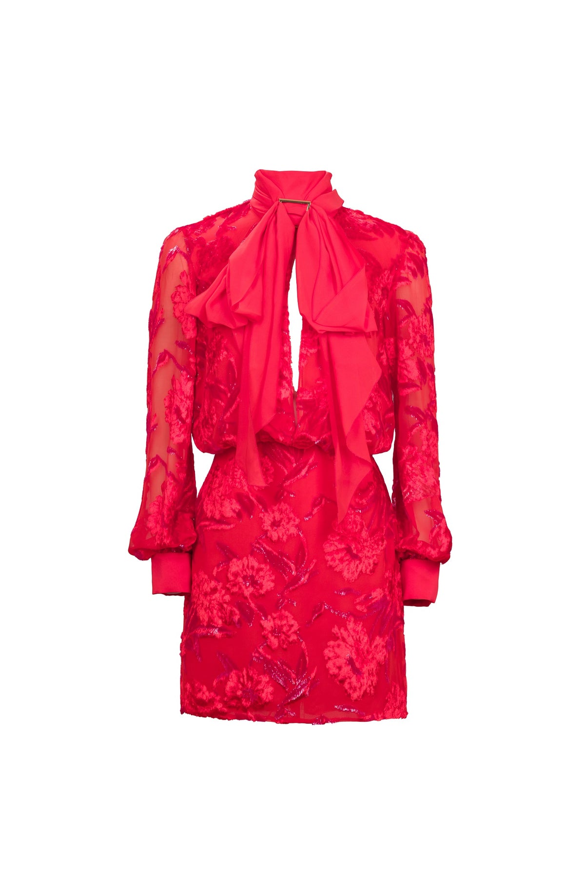 RED DEVORE' MINI DRESS