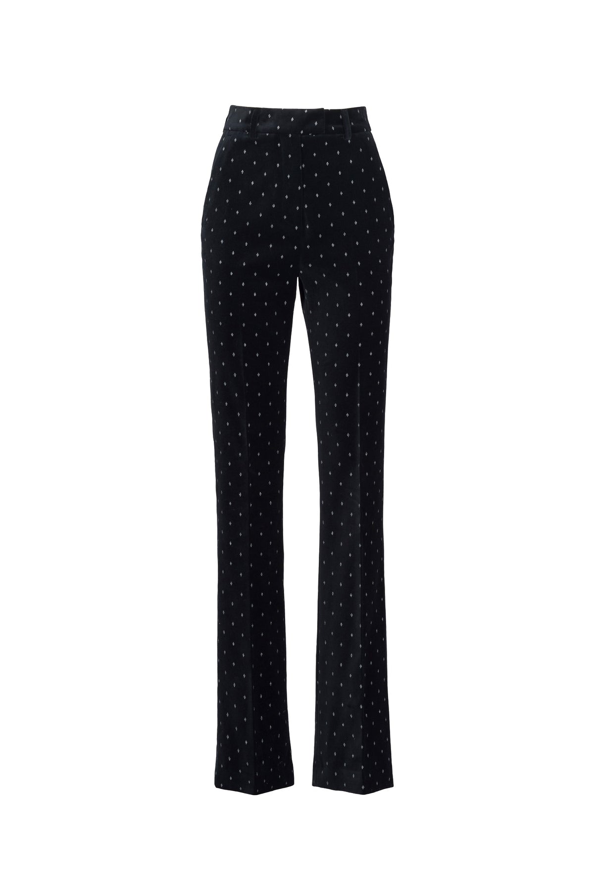 GLITTER VELVET FLARE TROUSERS